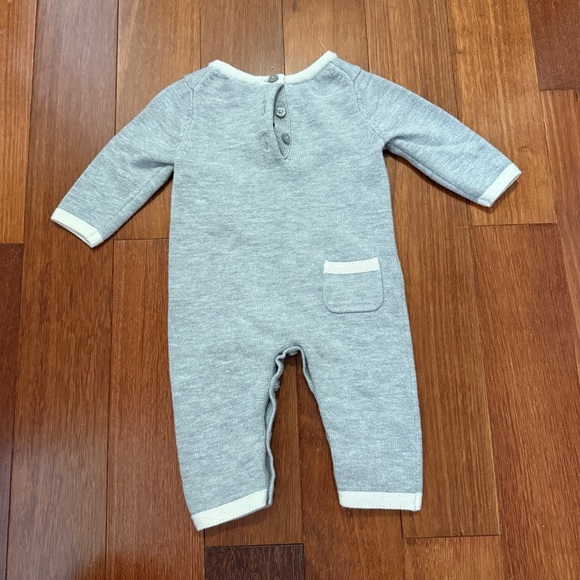 Janie and Jack Gray and Cream Kids One Piece - Picture 6 of 6